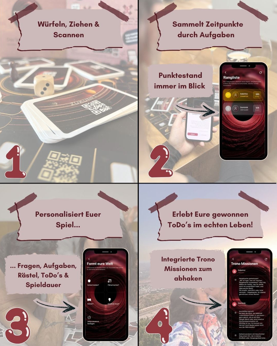 TronoTales Spielablauf, mit App